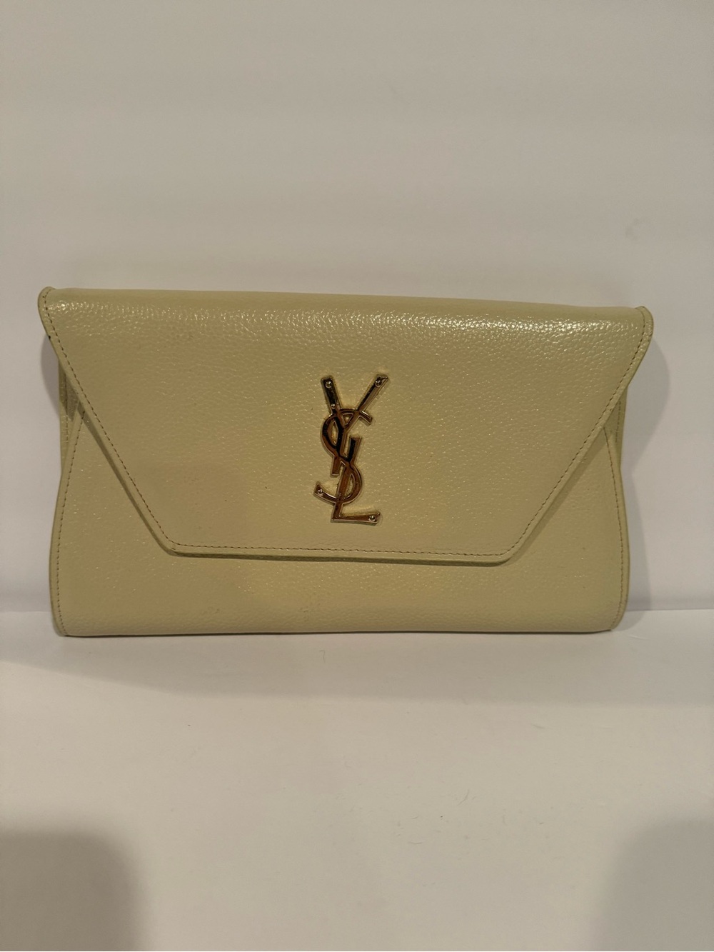 Vintage Yves Saint Laurent YSL Monogram Envelope Clutch